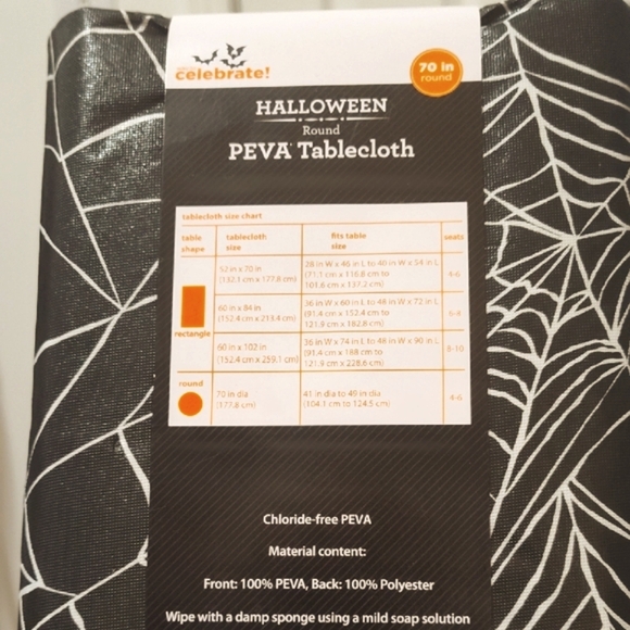 $6🌀🆕Halloween Designed Round Tablecloth Nwt - Picture 2 of 2
